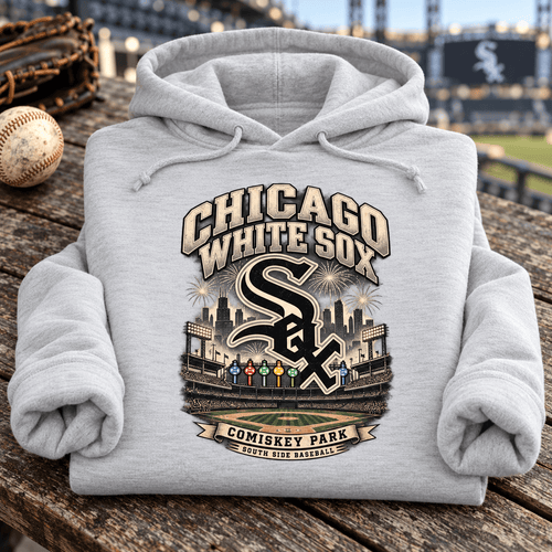 Chicago White Sox 90s Vibe Hoodie — folded product with design-related background