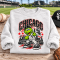 Chicago White Sox Mascot Crewneck Sweatshirt — folded product with design-related background