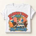 White Ice Cream Truck T Shirt folded with rolled sleeves — vintage 90s ice cream collage
