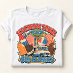 White Ice Cream Truck T Shirt folded with rolled sleeves — vintage 90s ice cream collage