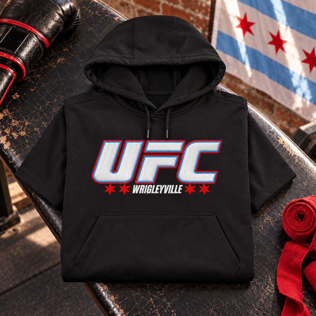 UFC Short Sleeve Hoodie — Black folded product