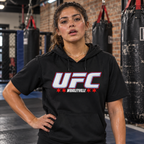 UFC Short Sleeve Hoodie — Black female workout model