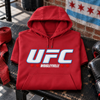 UFC Short Sleeve Hoodie — Deep Red folded product