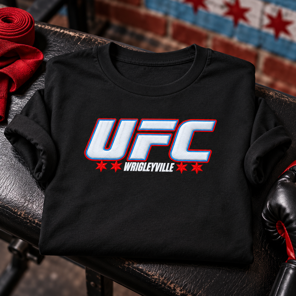 UFC Wrigleyville T Shirt in black — folded product photo