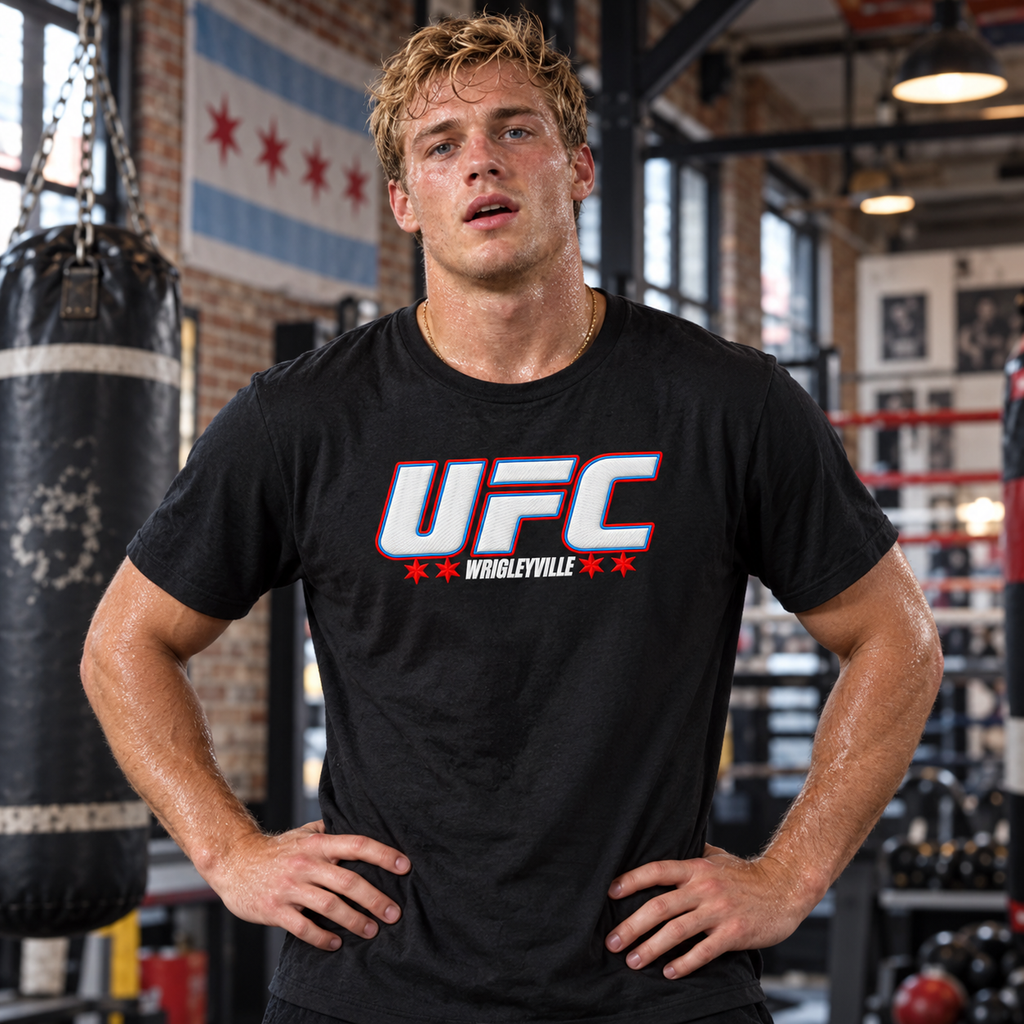 UFC Wrigleyville T Shirt in black — male product photo